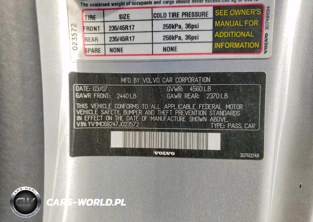 2007 Volvo C70 T5 VIN:YV1MC68247J023572 - 12
