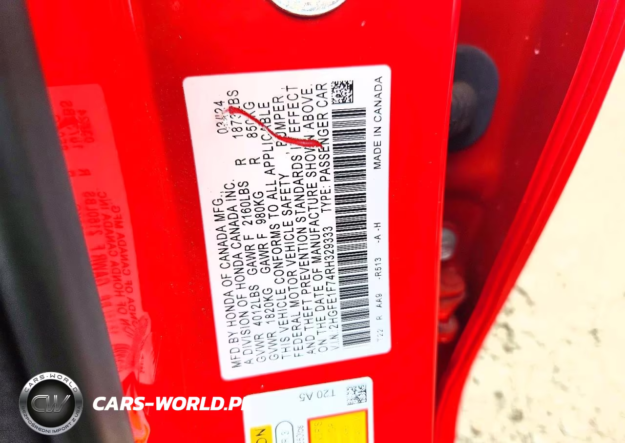 2024 Honda Civic Ex VIN:2HGFE1F74RH329333 - 12