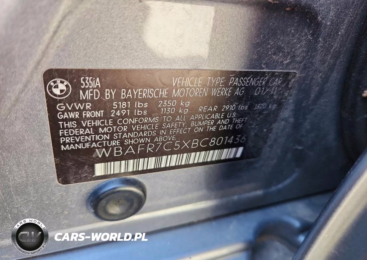 2011 BMW 535 I VIN:WBAFR7C5XBC801436 - 12