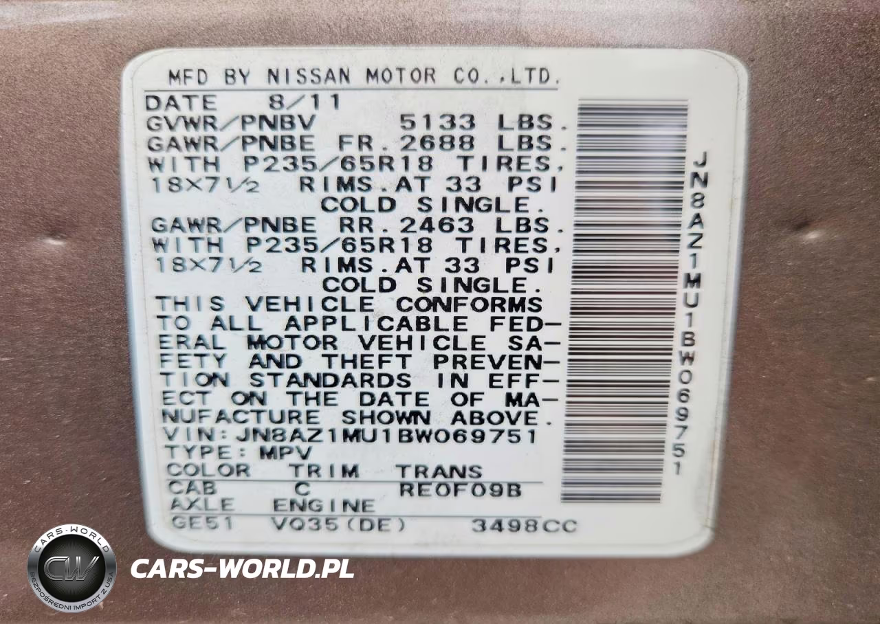 2011 Nissan Murano S VIN:JN8AZ1MU1BW069751 - 13