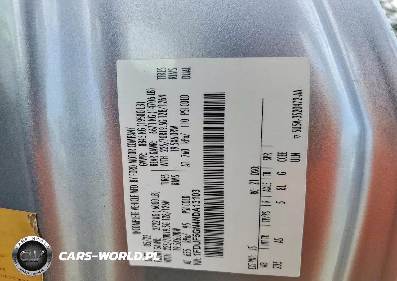2022 Ford F550 Super Duty VIN:1FDUF5GN4NDA13103 - 12