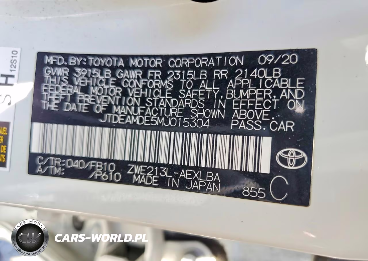 2021 Toyota Corolla Le VIN:JTDEAMDE5MJ015304 - 13