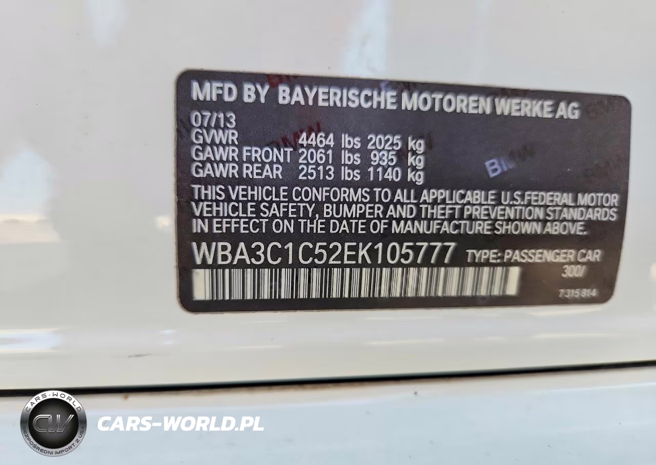2014 BMW 328I VIN:WBA3C1C52EK105777 - 12