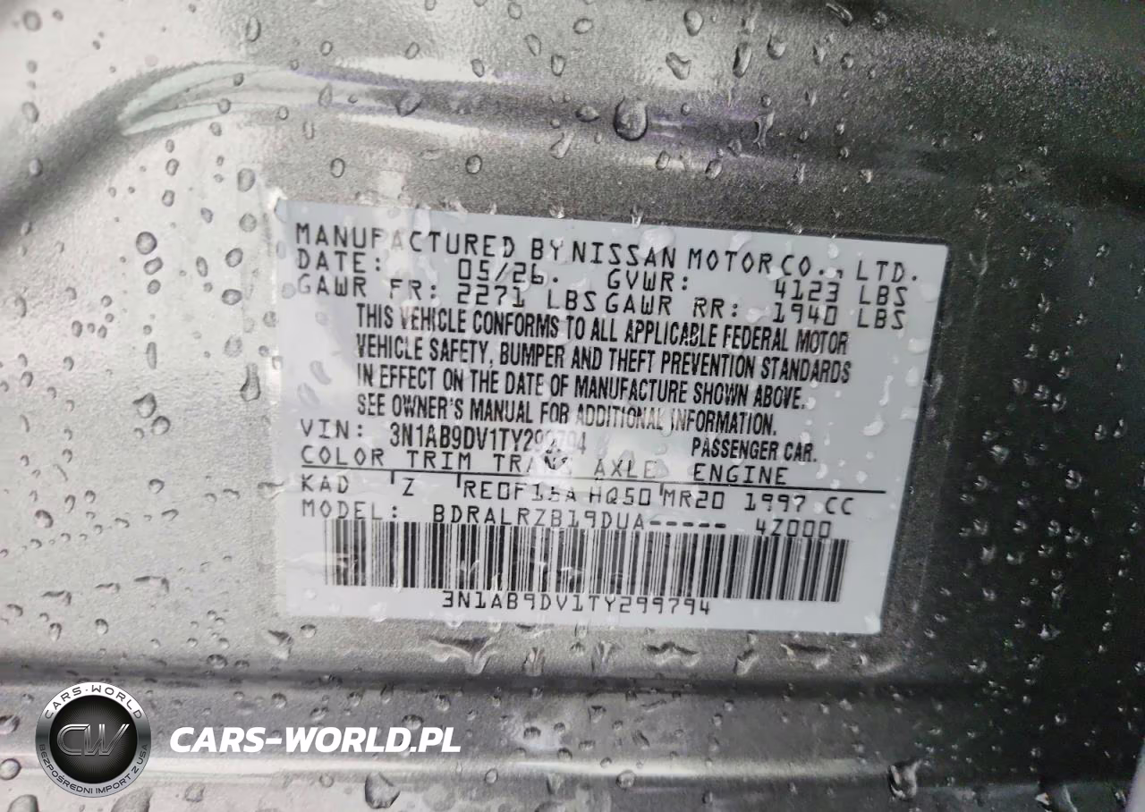 2026 Nissan Sentra Sr VIN:3N1AB9DV1TY299794 - 12