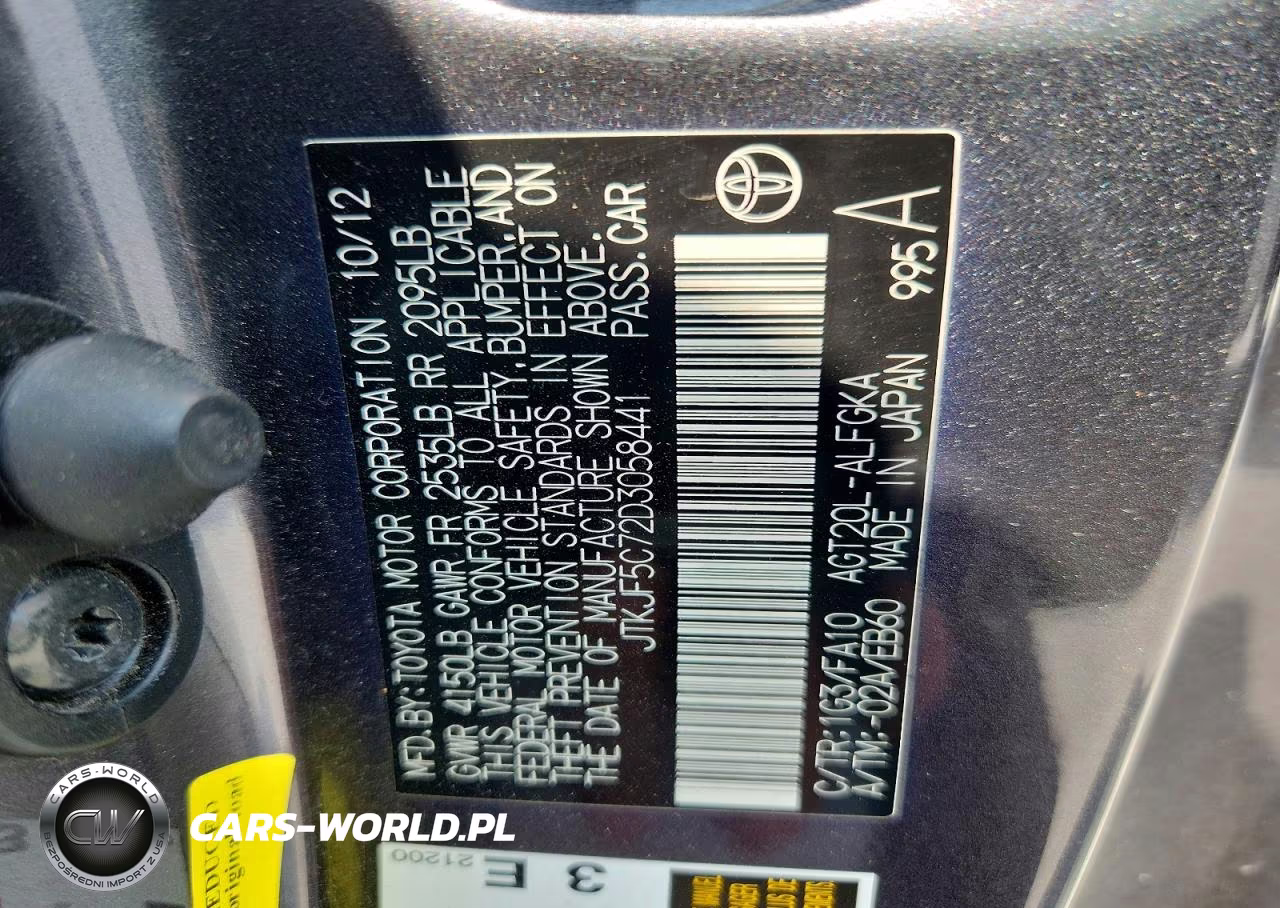 2013 Scion Tc Base VIN:JTKJF5C72D3058441 - 13