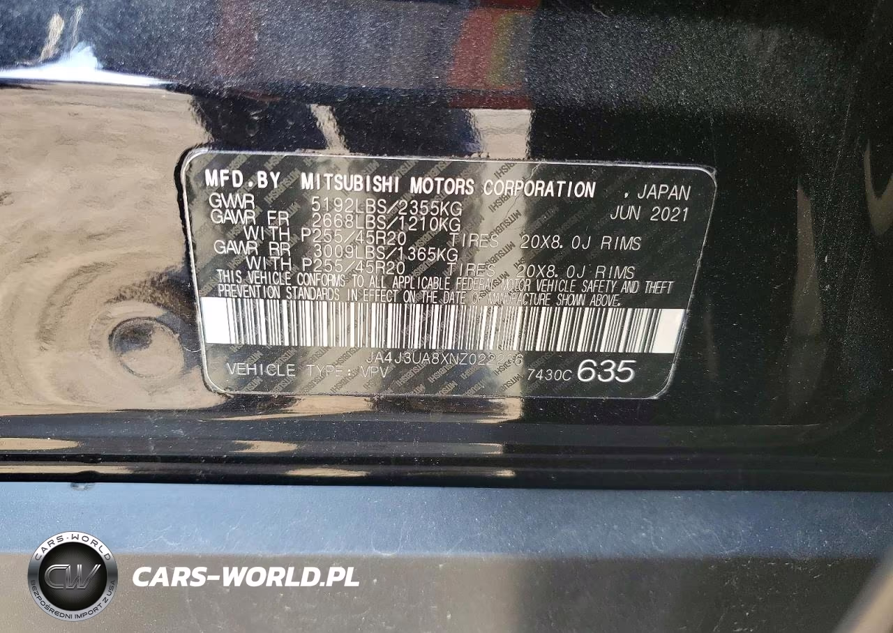 2022 Mitsubishi Outlander Se VIN:JA4J3UA8XNZ022236 - 12