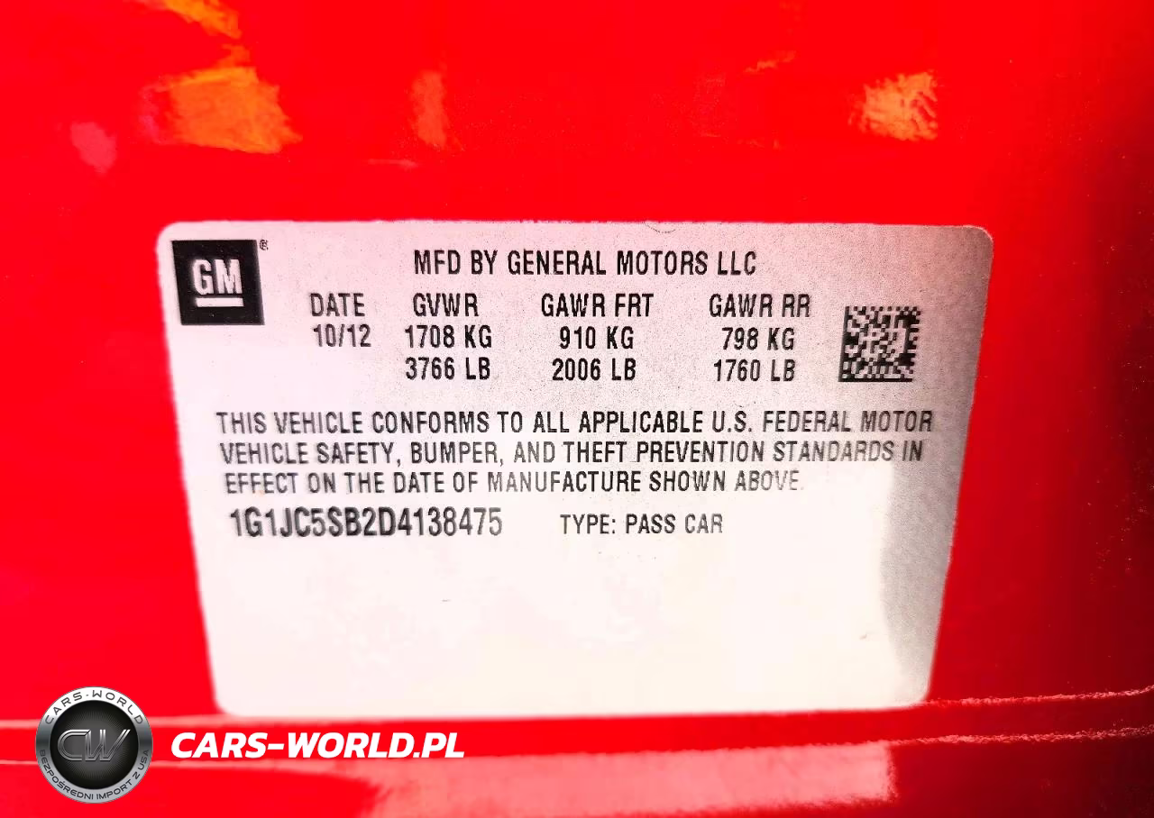 2013 Chevrolet Sonic Lt VIN:1G1JC5SB2D4138475 - 12