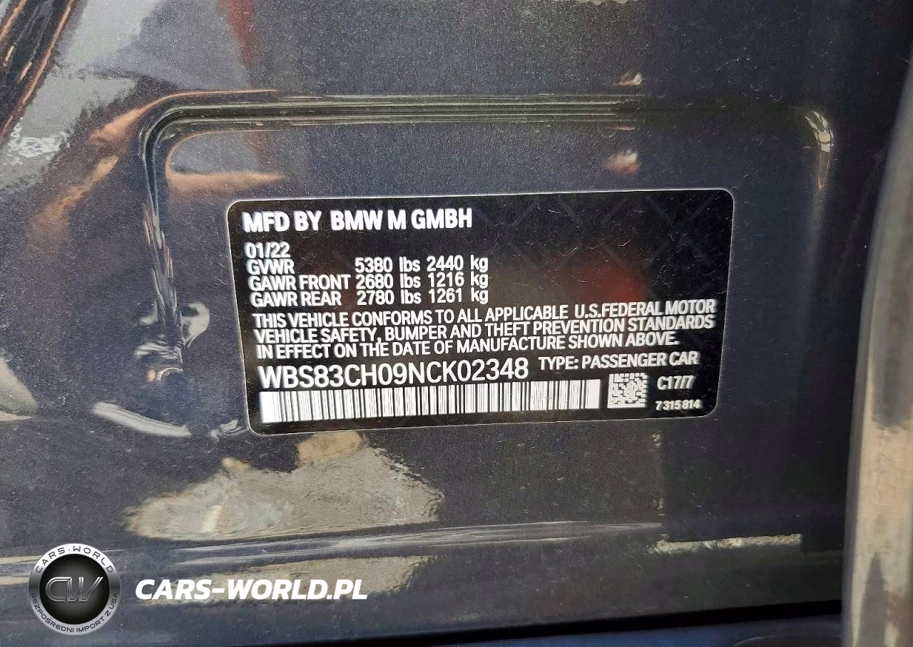 2022 BMW M5 VIN:WBS83CH09NCK02348 - 12