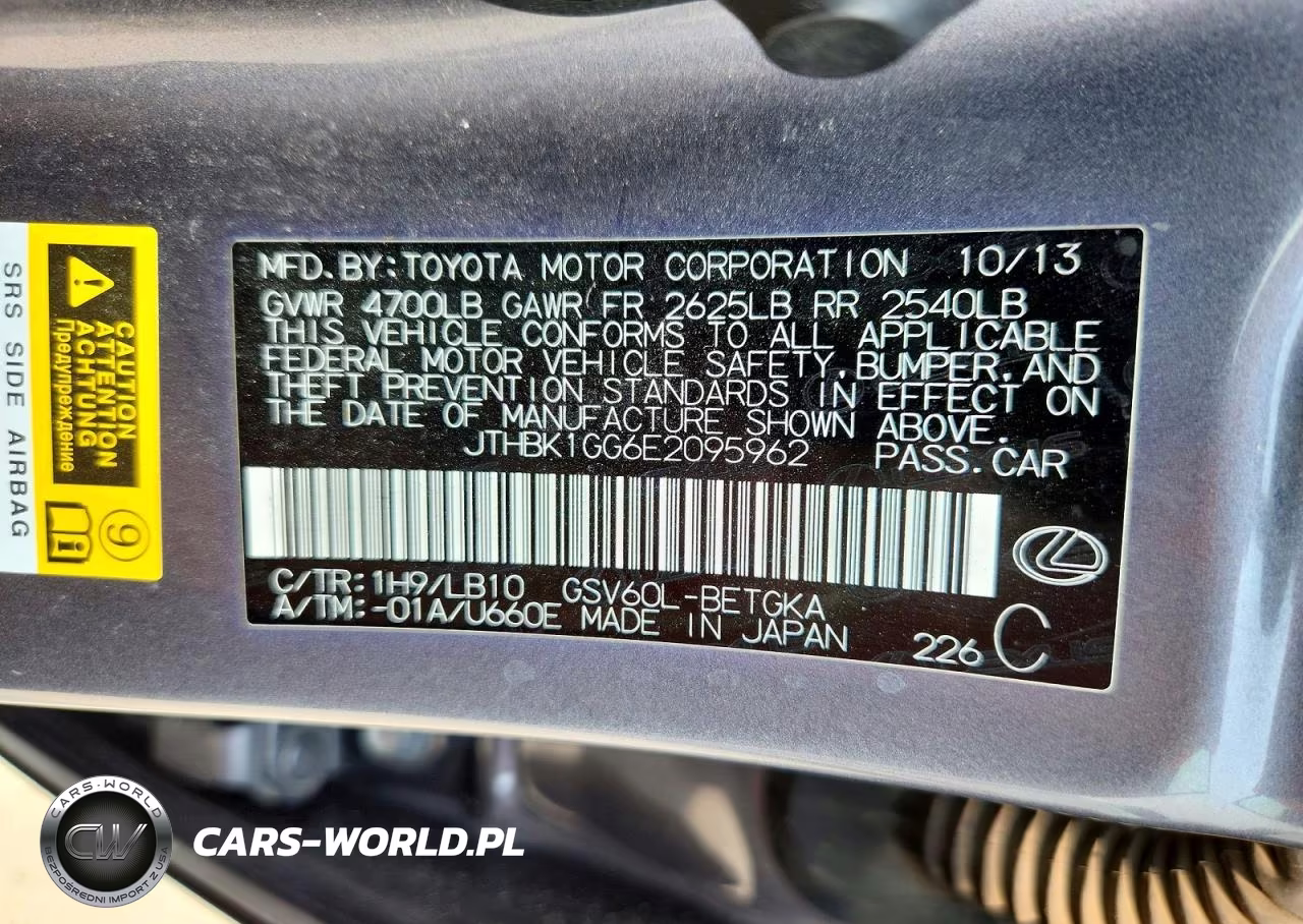 2014 Lexus Es 350 VIN:JTHBK1GG6E2095962 - 12