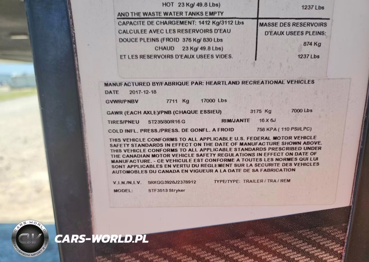 2018 Heartland Stryker Camper VIN:5RXGG3928J2378912 - 10