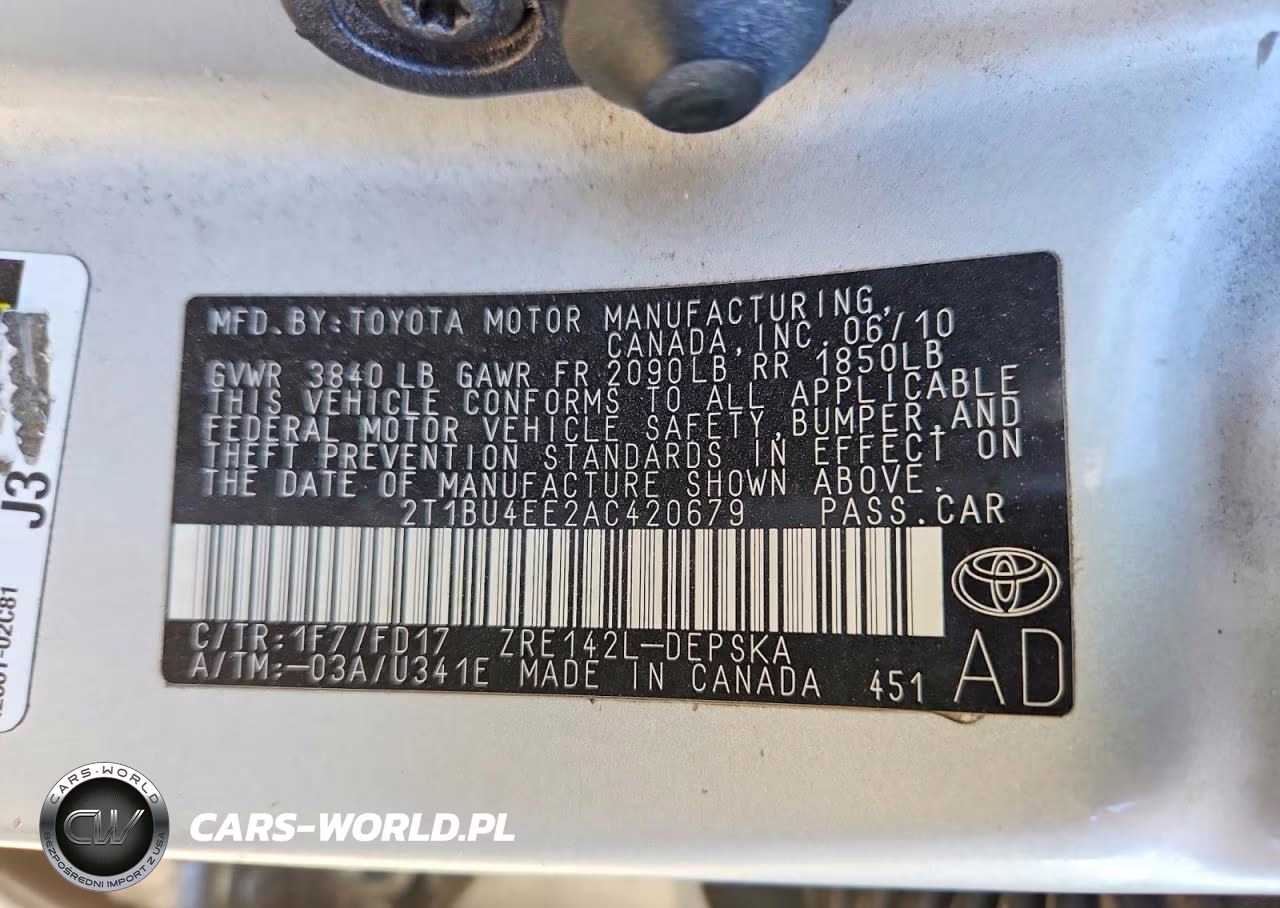 2010 Toyota Corolla S VIN:2T1BU4EE2AC420679 - 12