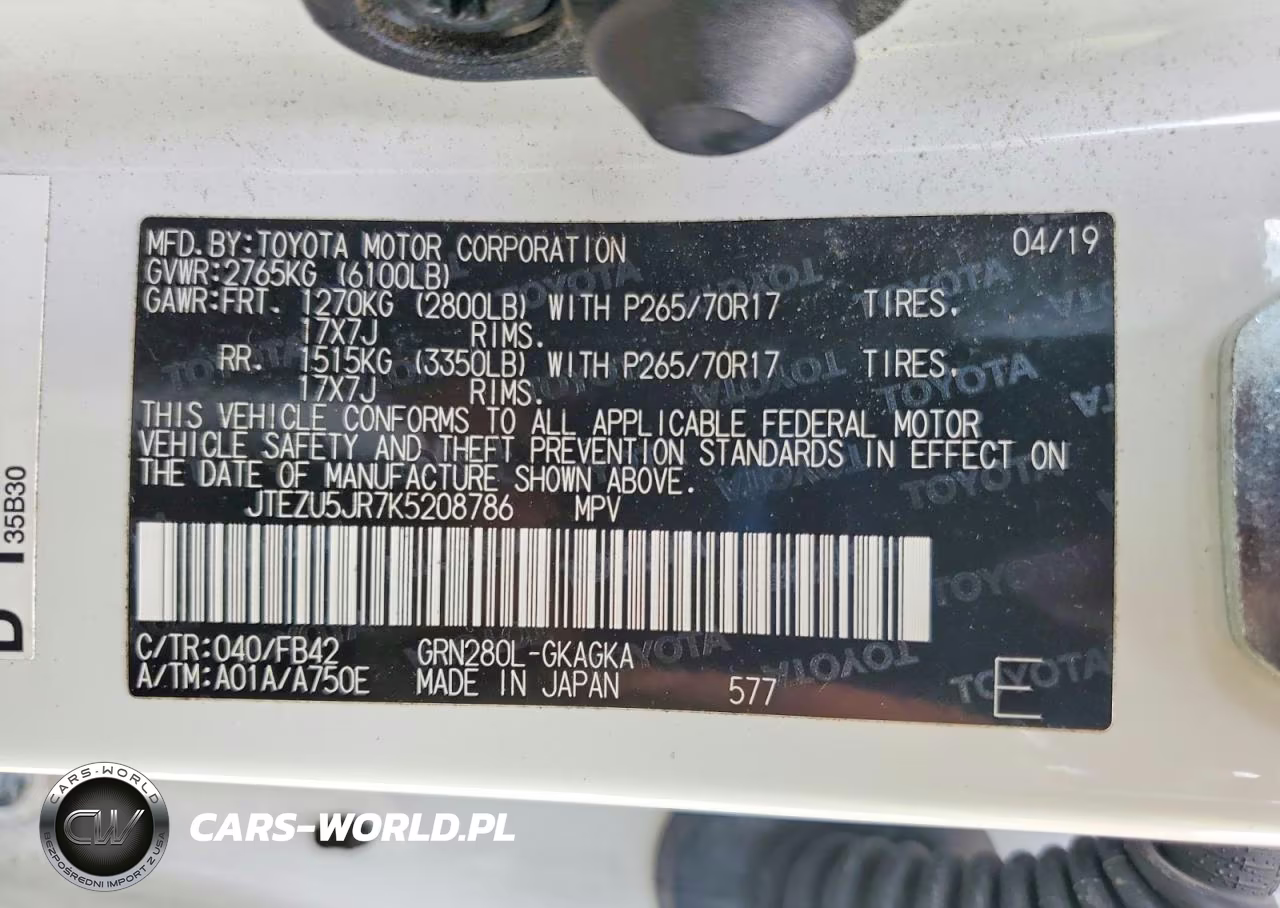 2019 Toyota 4Runner Sr5 VIN:JTEZU5JR7K5208786 - 13