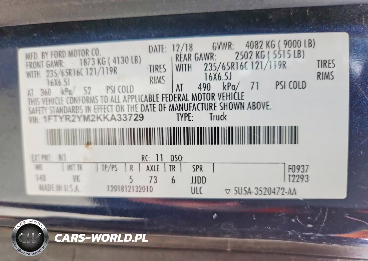 2019 Ford Transit 250 Delivery Van VIN:1FTYR2YM2KKA33729 - 14