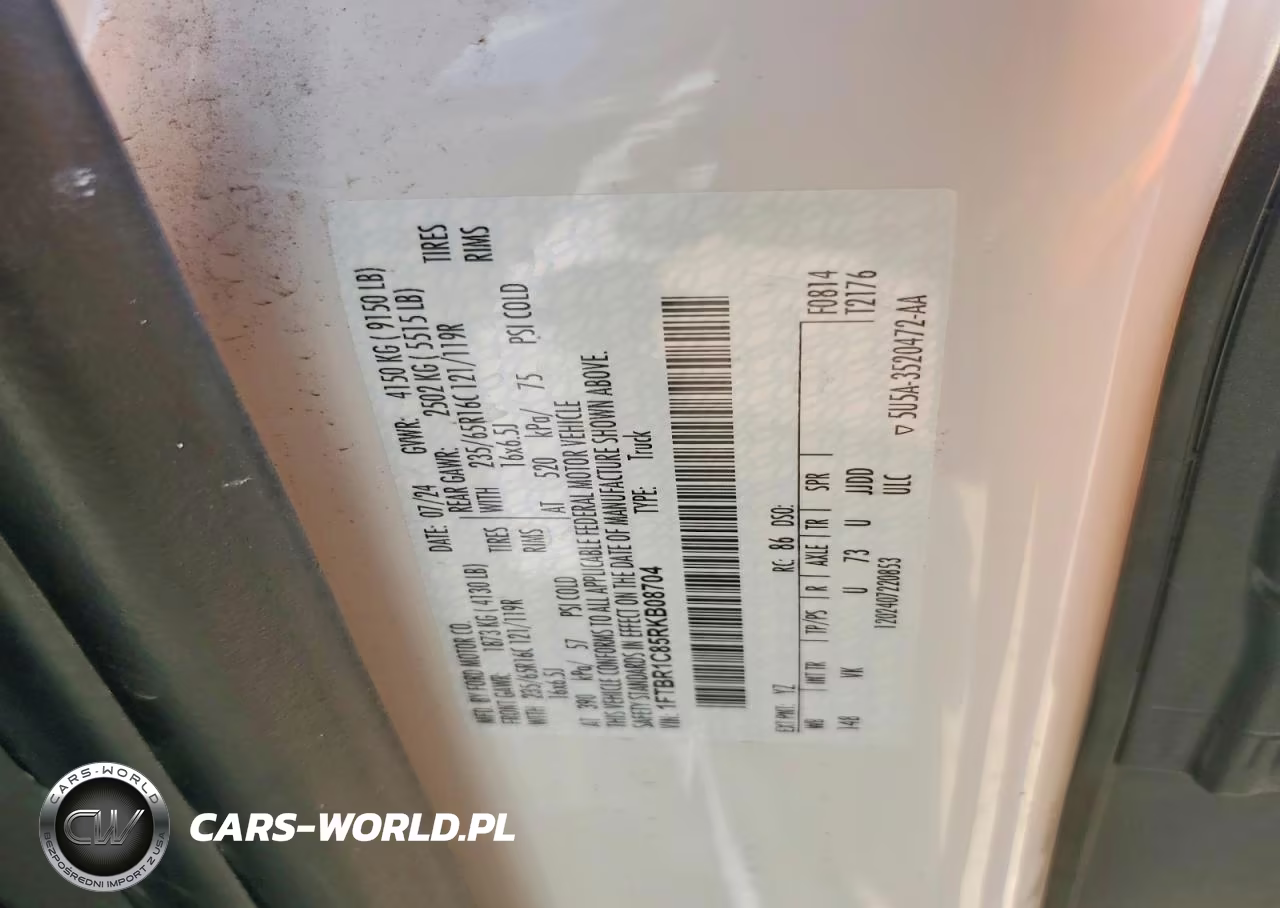 2024 Ford Transit 250 Delivery Van VIN:1FTBR1C85RKB08704 - 13