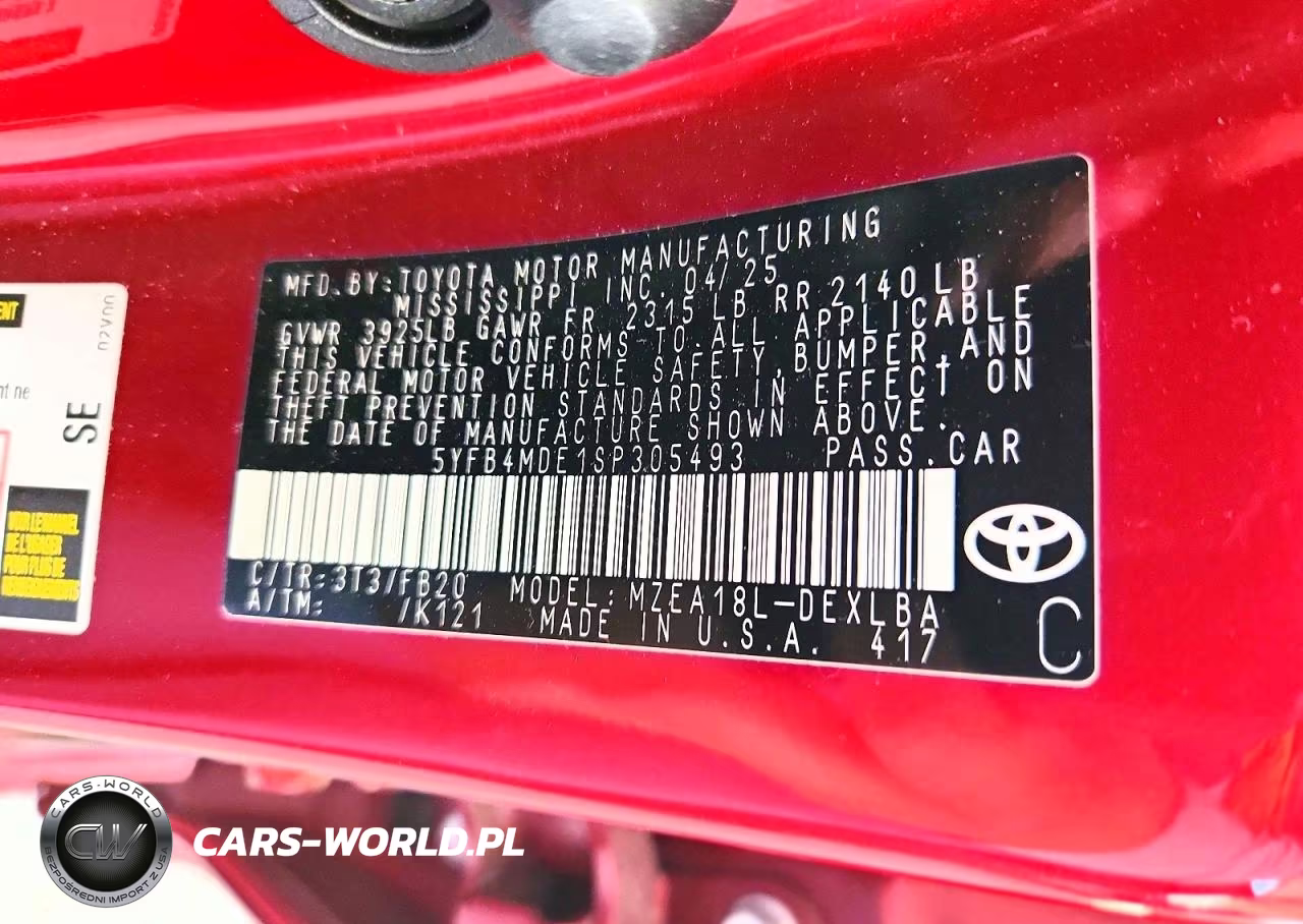 2025 Toyota Corolla Le VIN:5YFB4MDE1SP305493 - 12