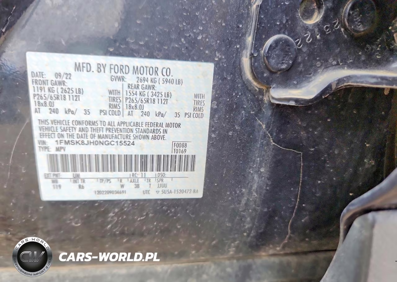 2022 Ford Explorer Timberline VIN:1FMSK8JH0NGC15524 - 12