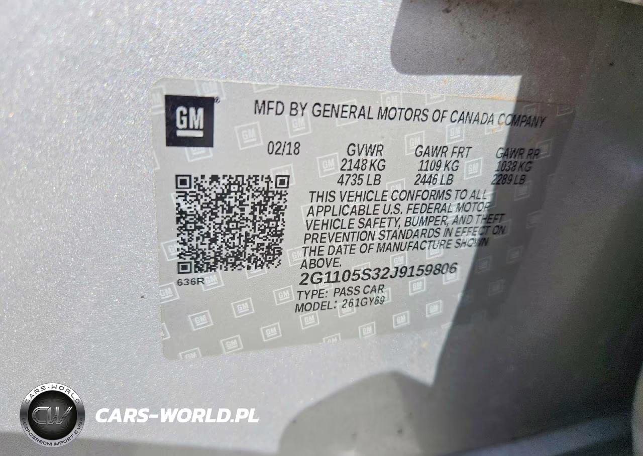 2018 Chevrolet Impala Lt VIN:2G1105S32J9159806 - 12