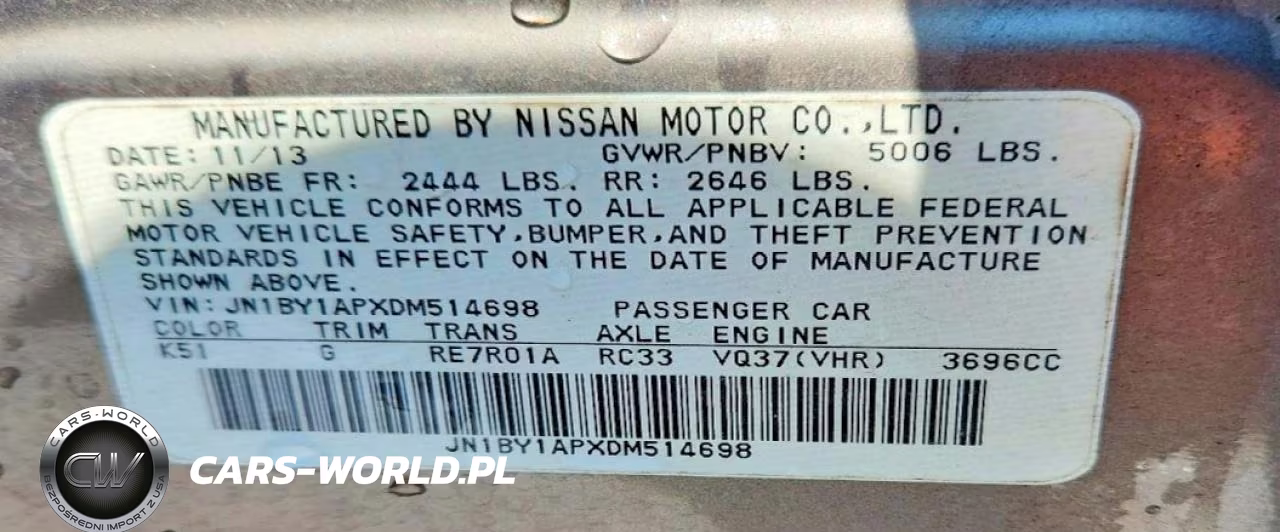 2013 Infiniti M37 Base VIN:JN1BY1APXDM514698 - 12