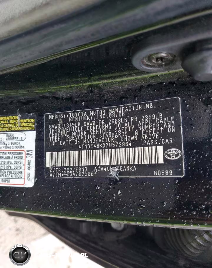 2007 Toyota Camry Ce VIN:4T1BE46KX7U572864 - 12