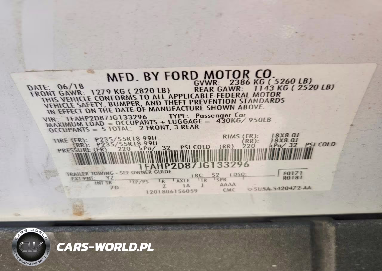 2018 Ford Taurus Se VIN:1FAHP2D87JG133296 - 12