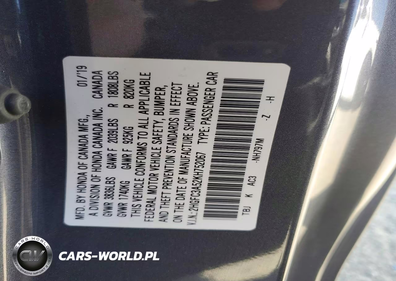 2019 Honda Civic Si VIN:2HGFC3A52KH752067 - 12
