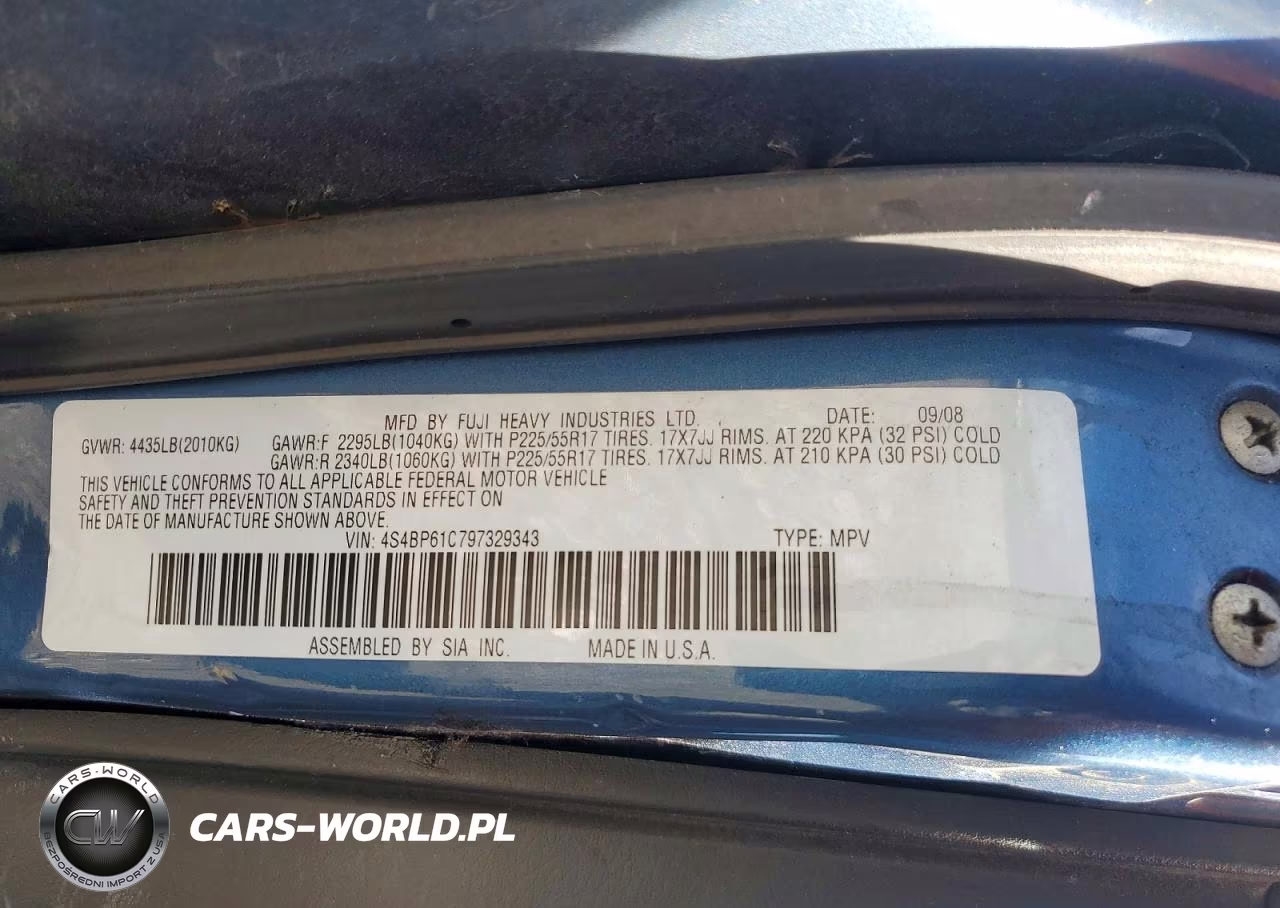 2009 Subaru Outback 2.5I VIN:4S4BP61C797329343 - 13