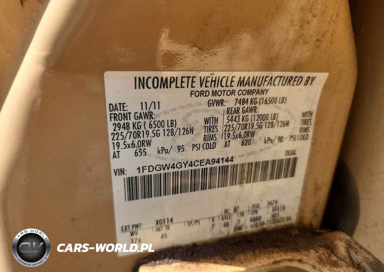 2012 Ford F450 Super VIN:1FDGW4GY4CEA94144 - 11