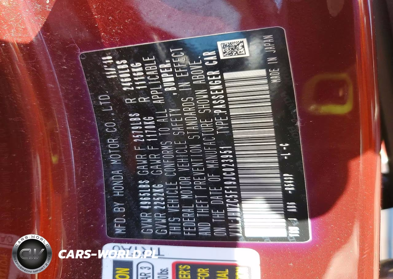 2018 Honda Clarity VIN:JHMZC5F19JC023951 - 12