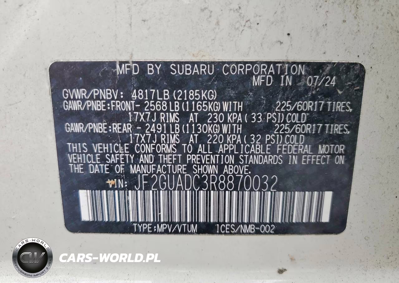 2024 Subaru Crosstrek Premium VIN:JF2GUADC3R8870032 - 12