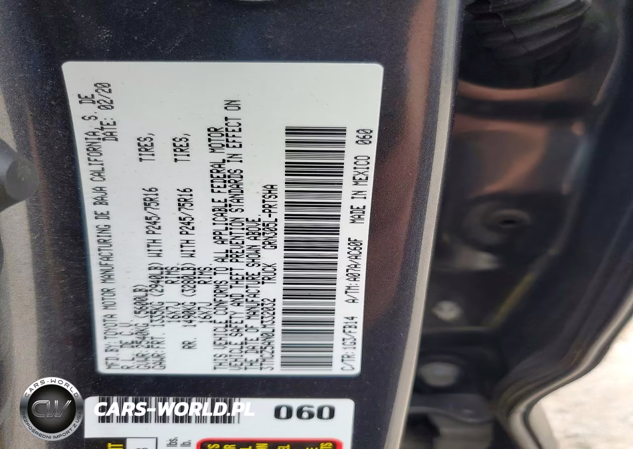 2020 Toyota Tacoma Sr V6 VIN:3TMCZ5AN0LM332032 - 12