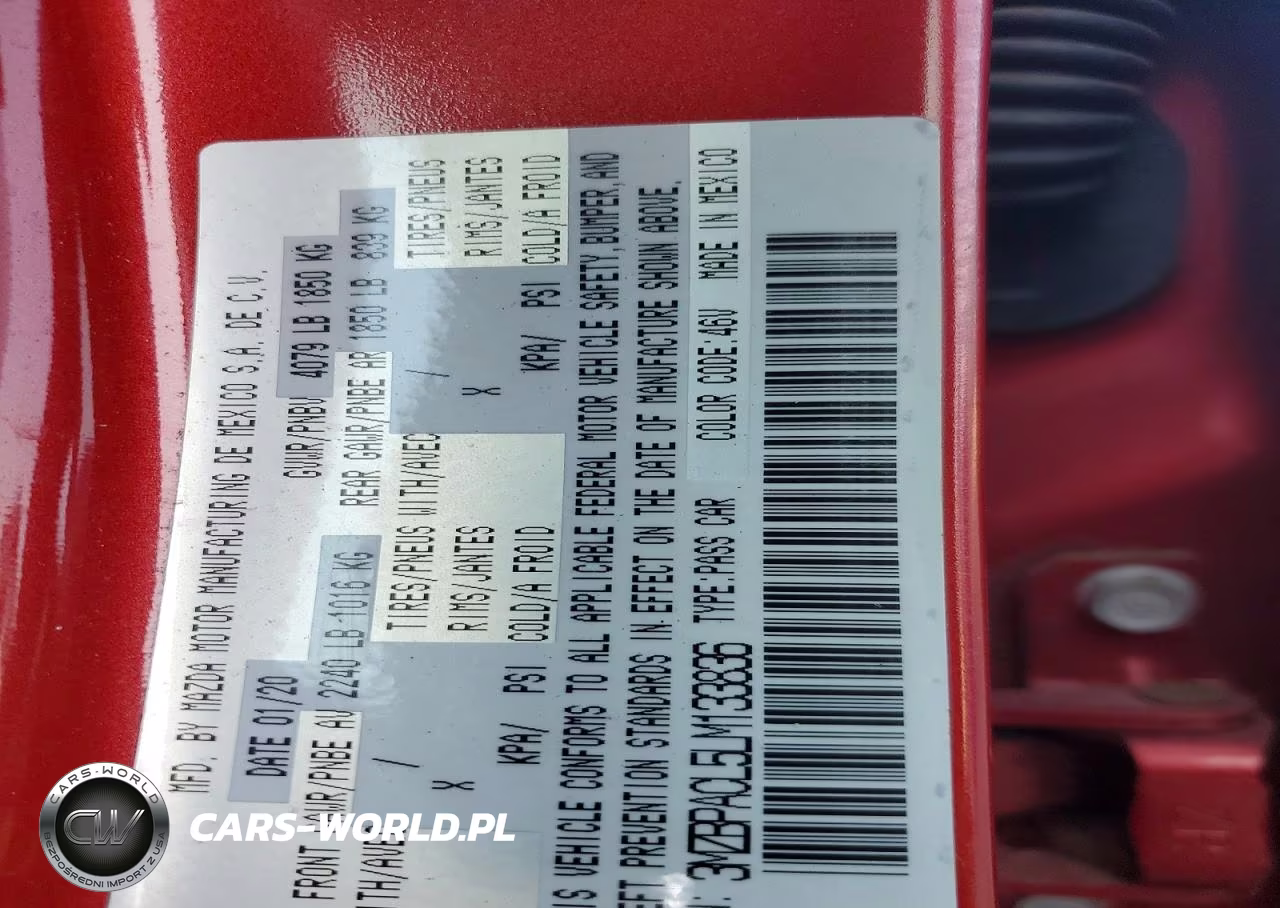 2020 Mazda 3 Select VIN:3MZBPACL5LM133836 - 13