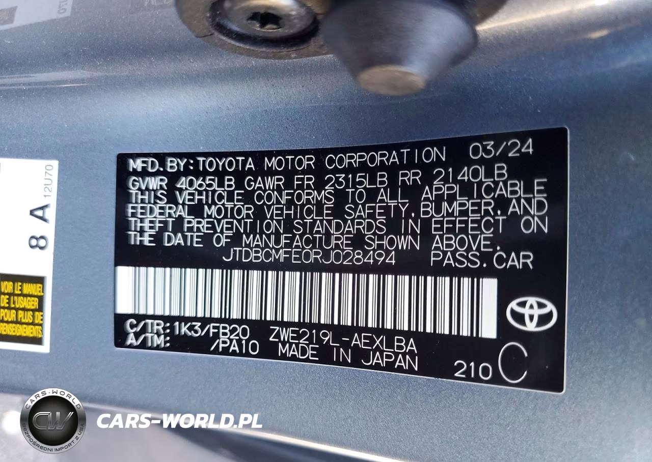 2024 Toyota Corolla Hybrid Le VIN:JTDBCMFE0RJ028494 - 12