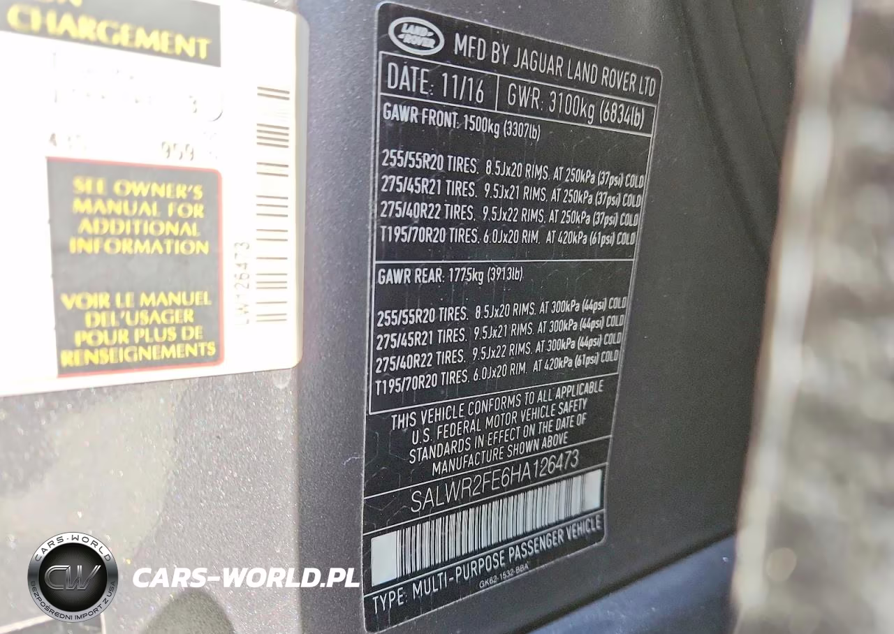 2017 Land Rover Range Rover Sport Sc VIN:SALWR2FE6HA126473 - 13