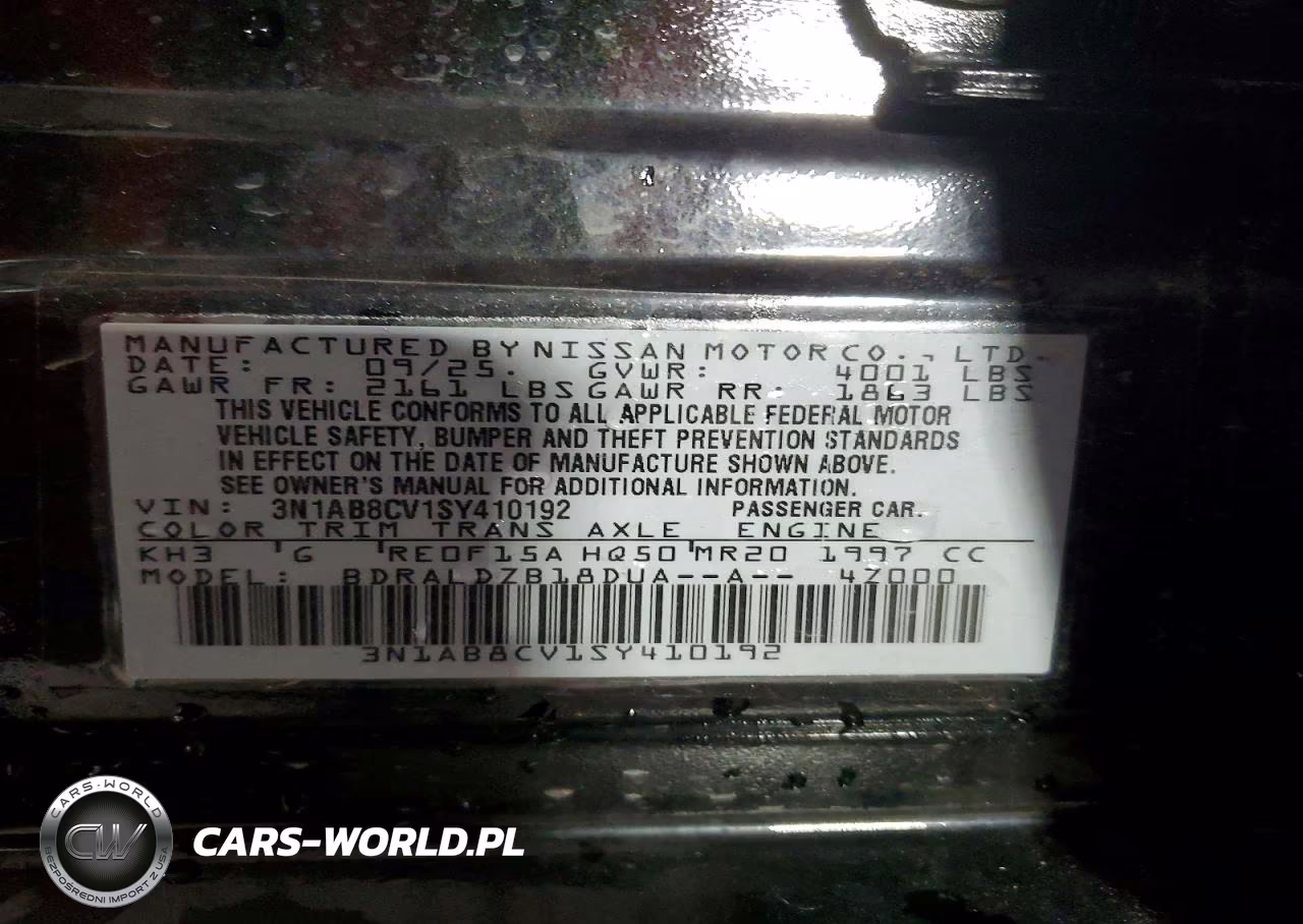 2025 Nissan Sentra Sv VIN:3N1AB8CV1SY410192 - 12