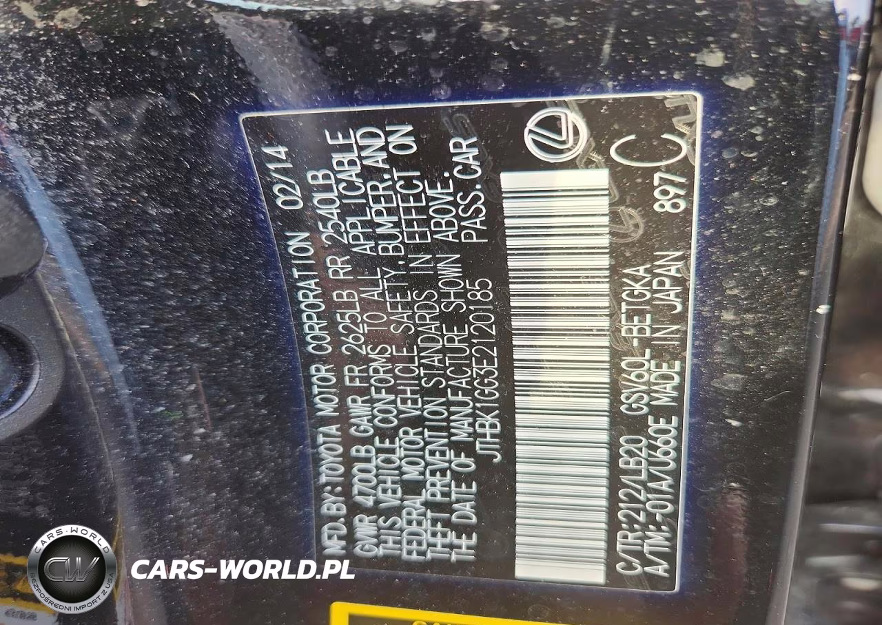 2014 Lexus Es 350 VIN:JTHBK1GG3E2120185 - 12