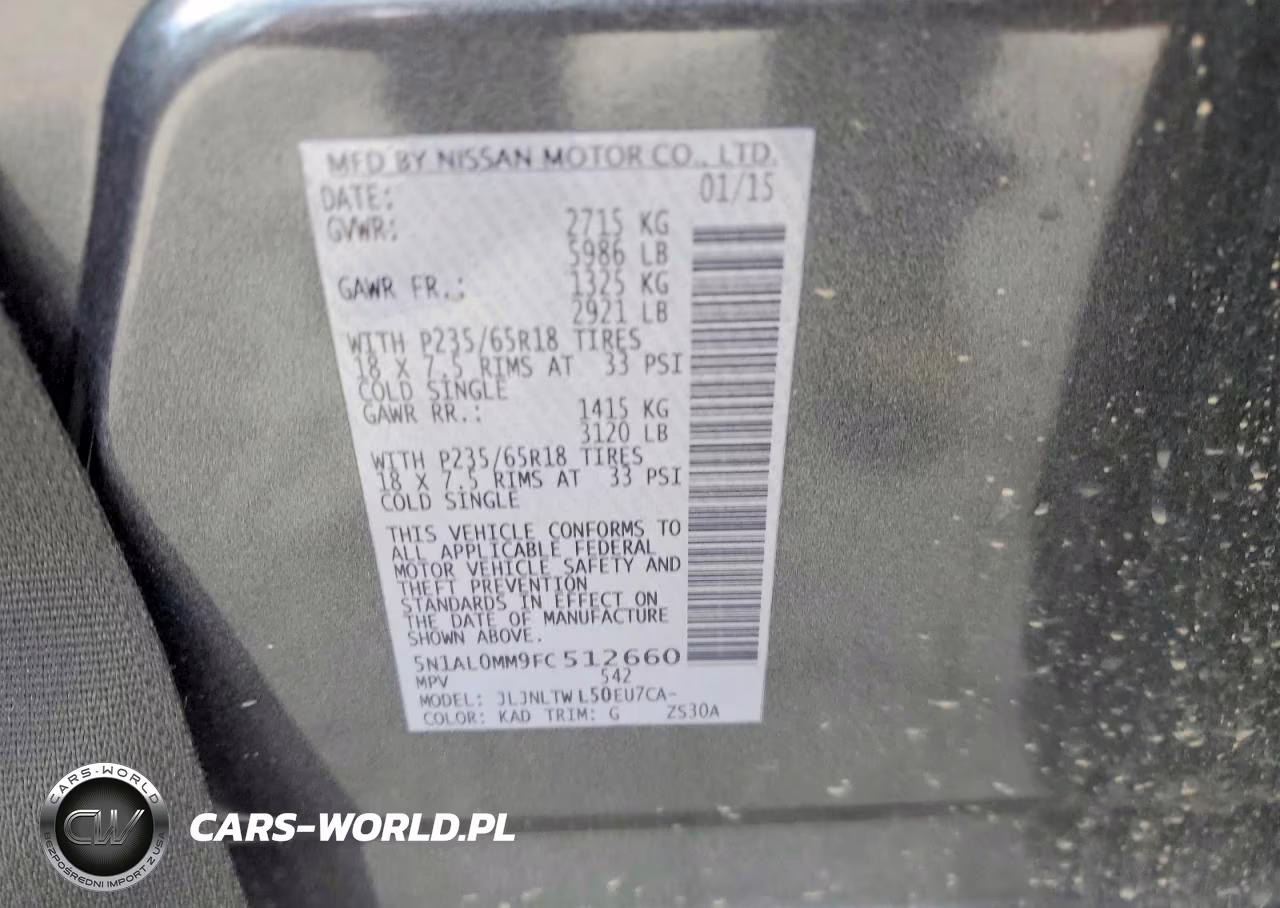 2015 Infiniti Qx60 Base VIN:5N1AL0MM9FC512660 - 12
