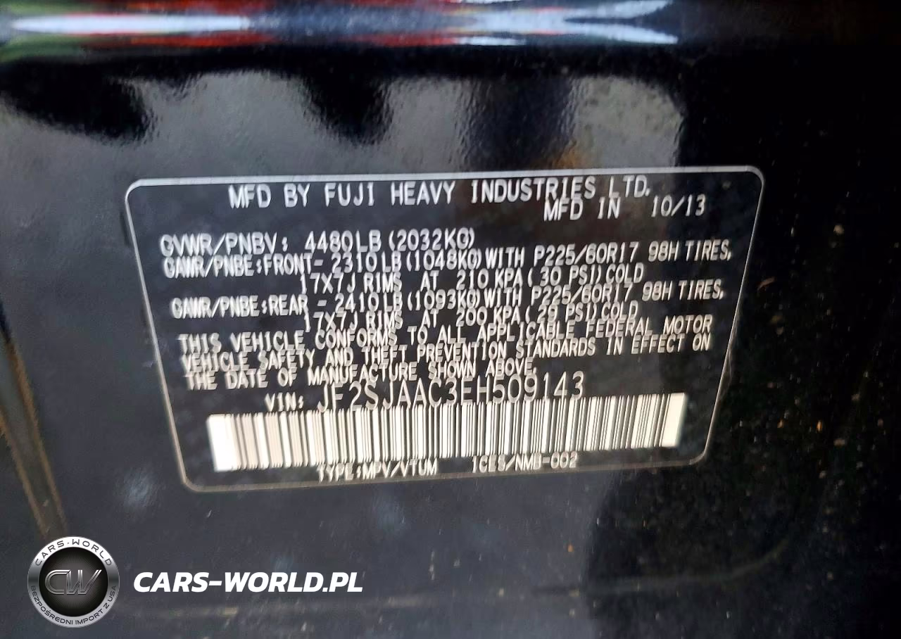 2014 Subaru Forester 2.5I VIN:JF2SJAAC3EH509143 - 13