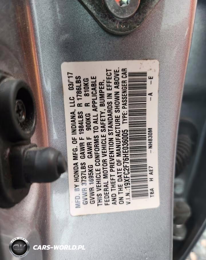 2017 Honda Civic Ex VIN:19XFC2F76HE036005 - 12