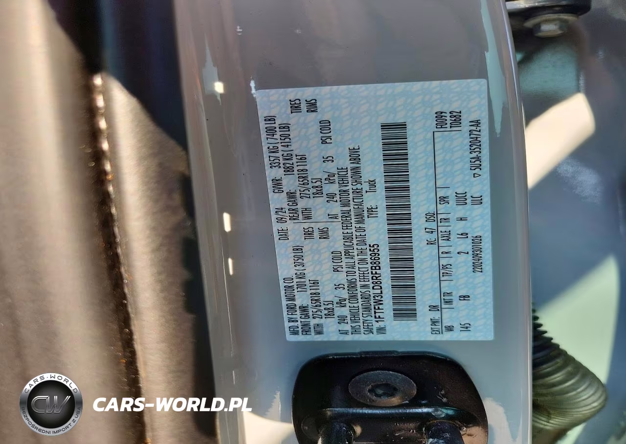 2024 Ford F150 Xlt VIN:1FTFW3LD8RFB86955 - 12