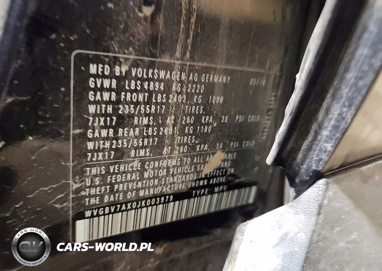 2018 Volkswagen Tiguan VIN:WVGBV7AX0JK003979 - 13