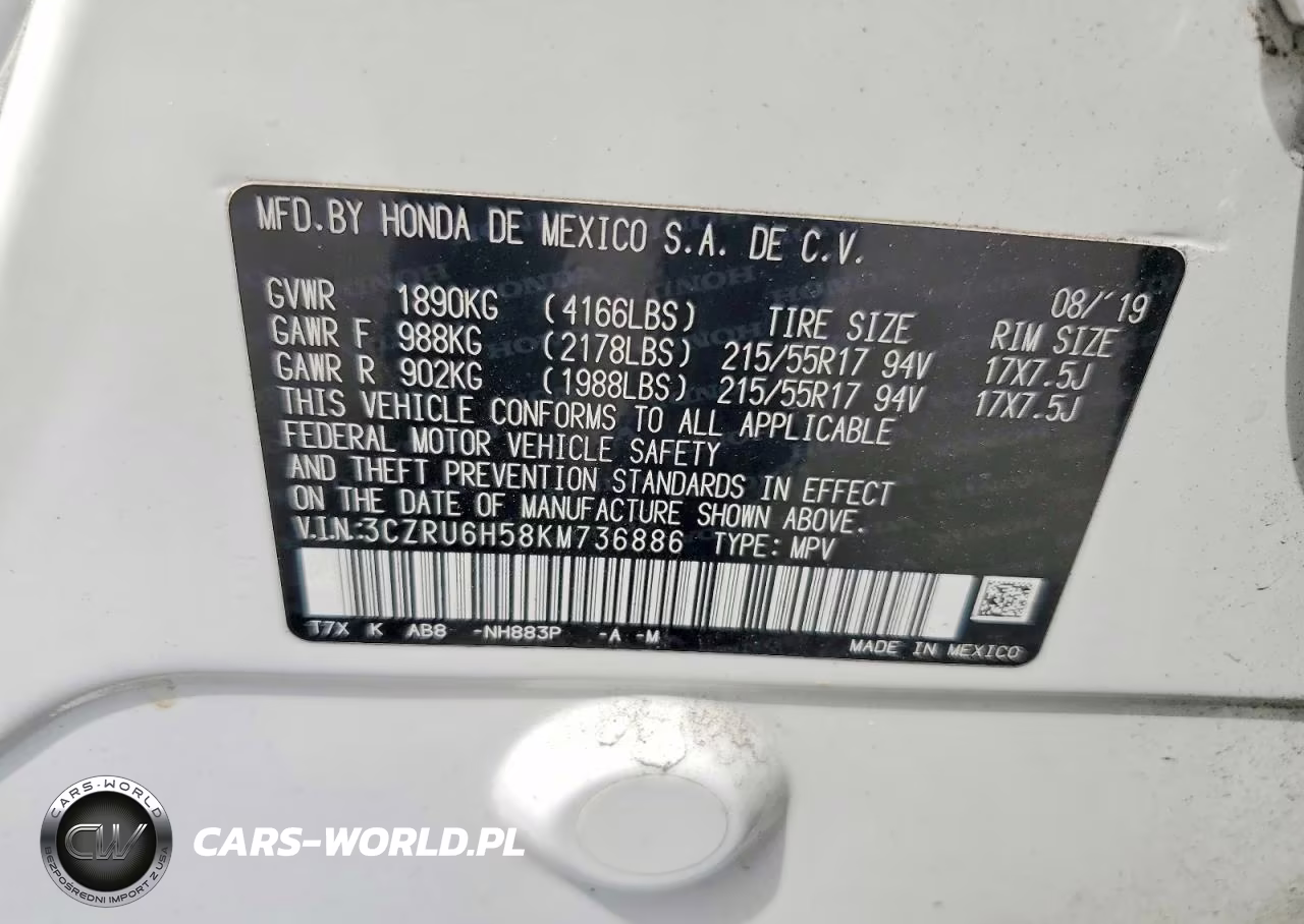 2019 Honda Hr-V Ex VIN:3CZRU6H58KM736886 - 12