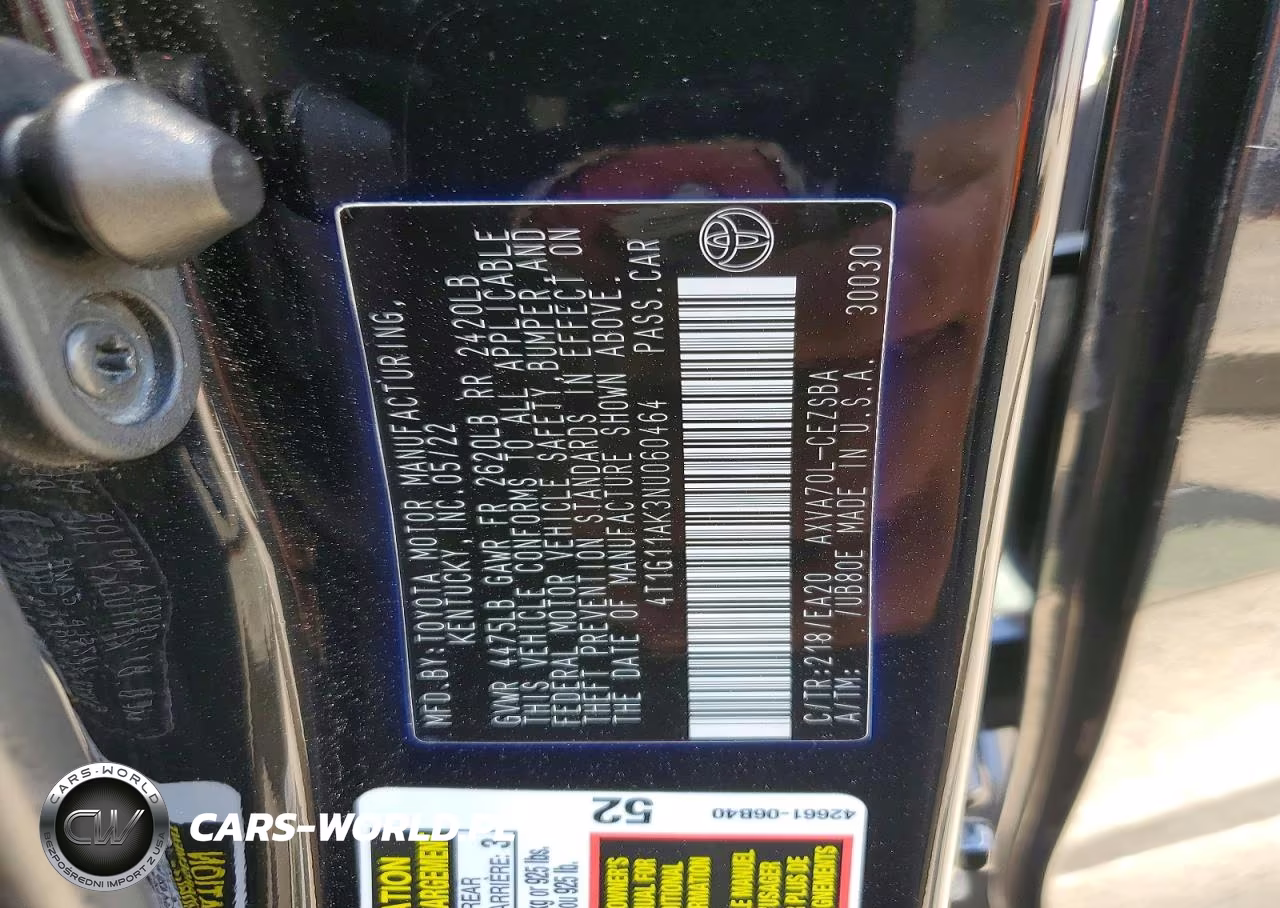 2022 Toyota Camry Se VIN:4T1G11AK3NU060464 - 12