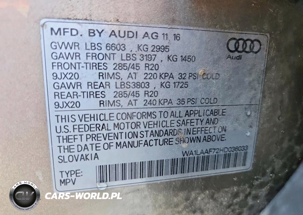 2017 Audi Q7 Premium Plus VIN:WA1LAAF72HD036033 - 13