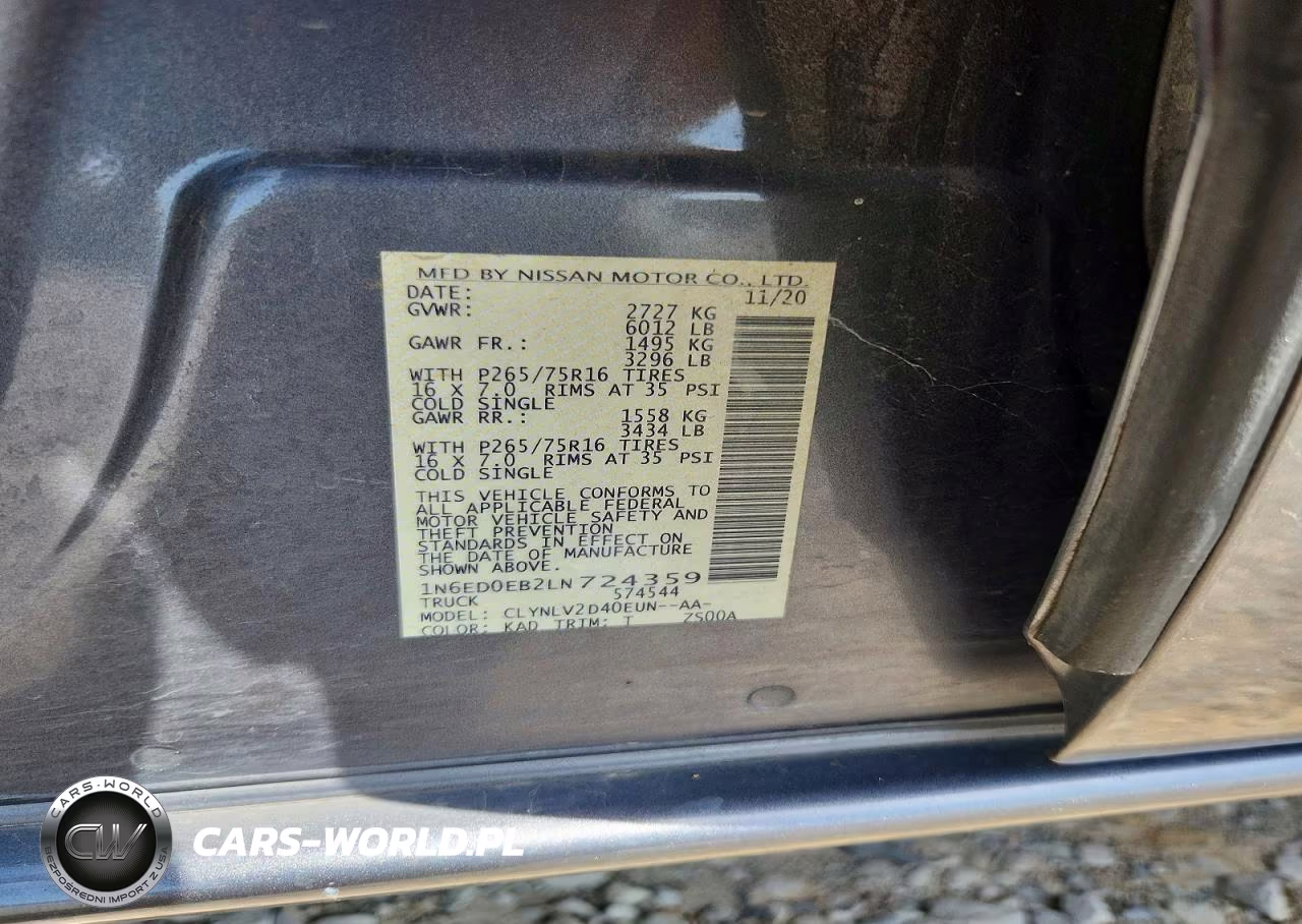 2020 Nissan Frontier Pro-4X VIN:1N6ED0EB2LN724359 - 12