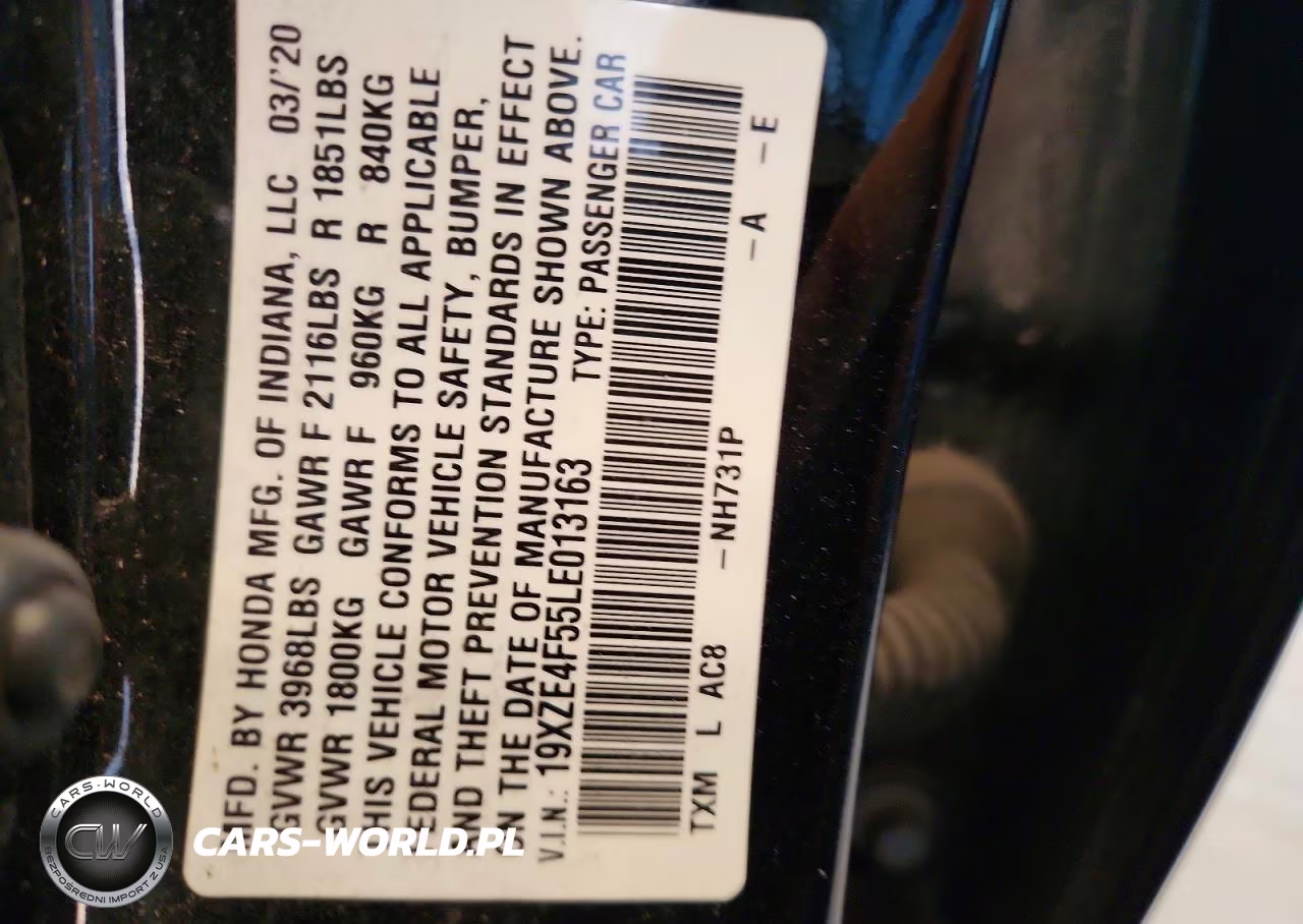 2020 Honda Insight Ex VIN:19XZE4F55LE013163 - 12