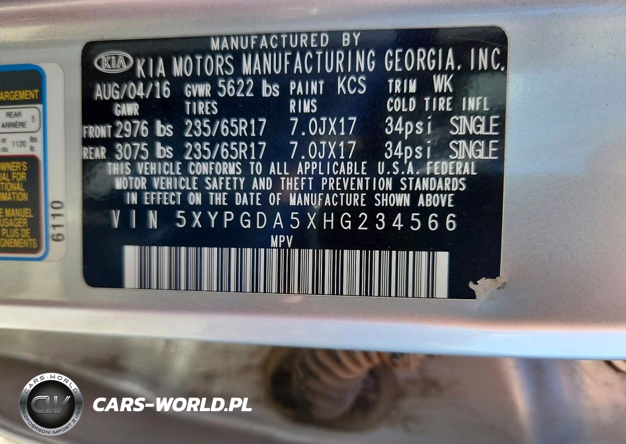 2017 Kia Sorento Lx V6 VIN:5XYPGDA5XHG234566 - 14