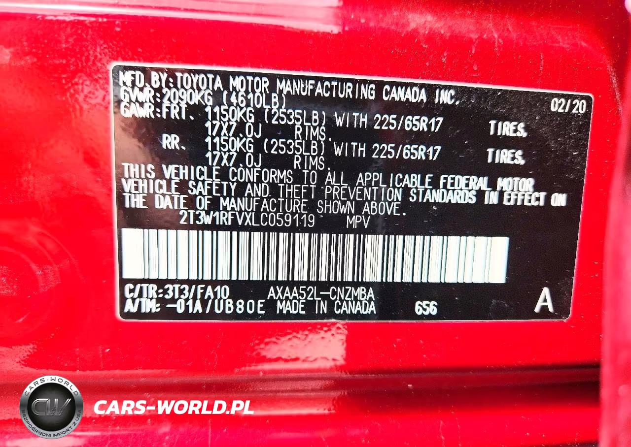 2020 Toyota Rav4 Xle VIN:2T3W1RFVXLC059119 - 12