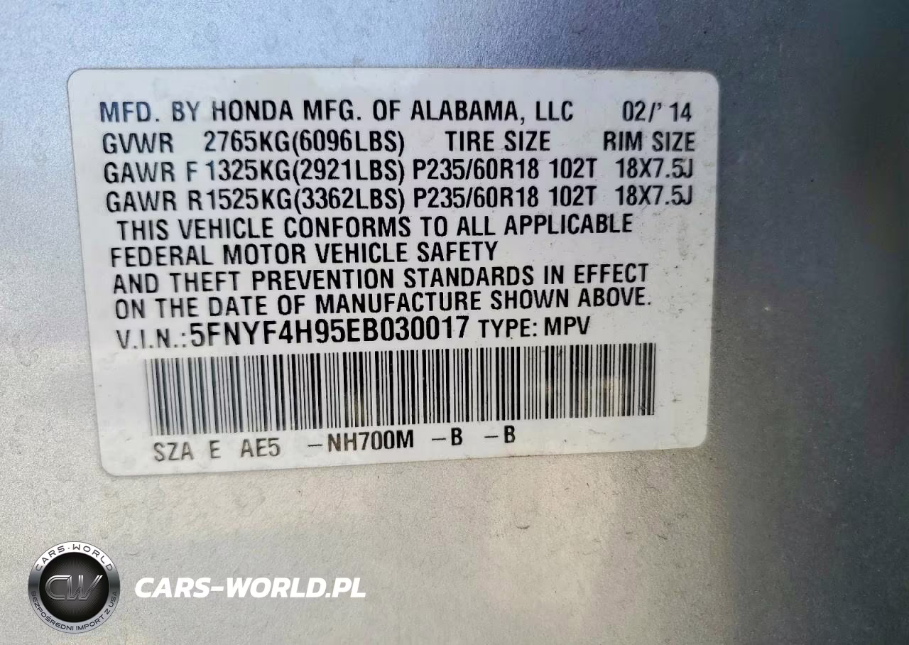 2014 Honda Pilot Touring VIN:5FNYF4H95EB030017 - 13