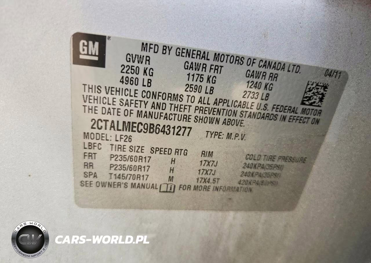 2011 GMC Terrain Sle VIN:2CTALMEC9B6431277 - 13