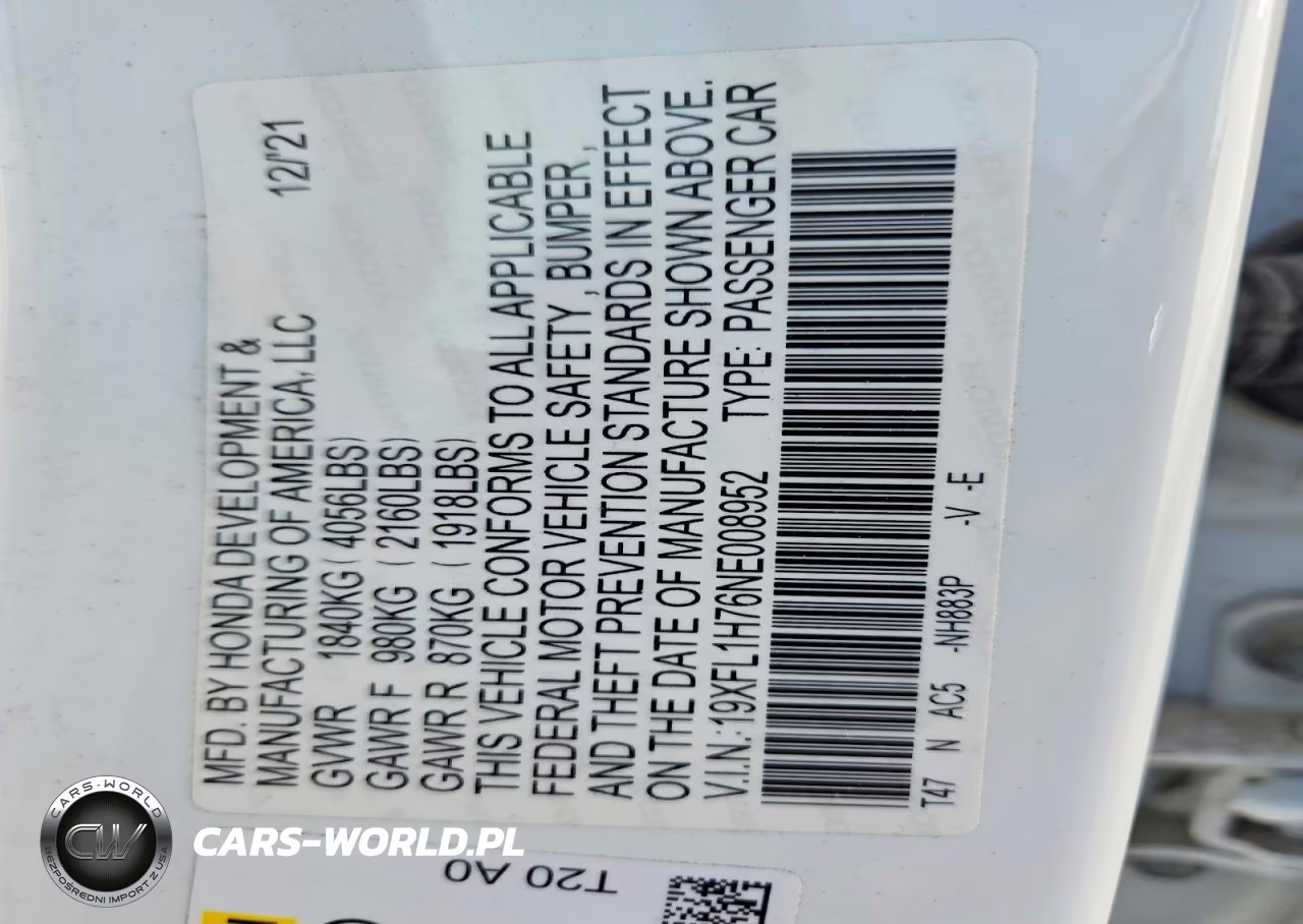 2022 Honda Civic Exl VIN:19XFL1H76NE008952 - 12